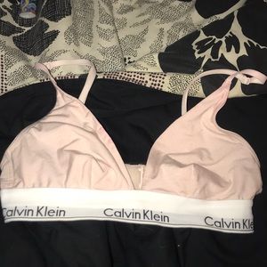 Pink calvin klein bra